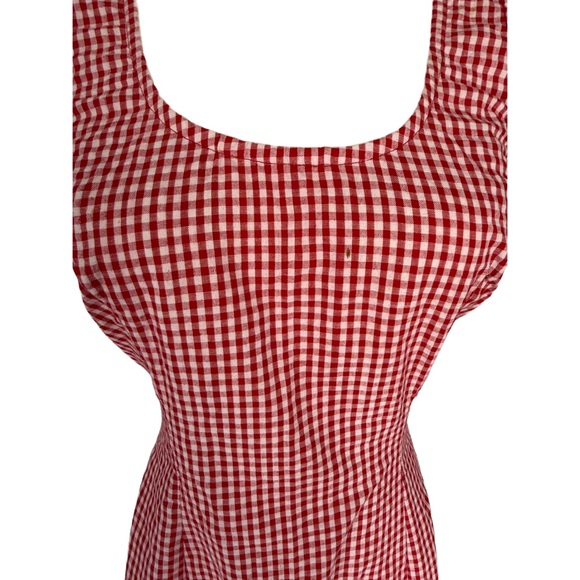 Vintage Rampage 90s Red Gingham Cotton Mini Dress Sleeveless Size Small - Picture 3 of 8